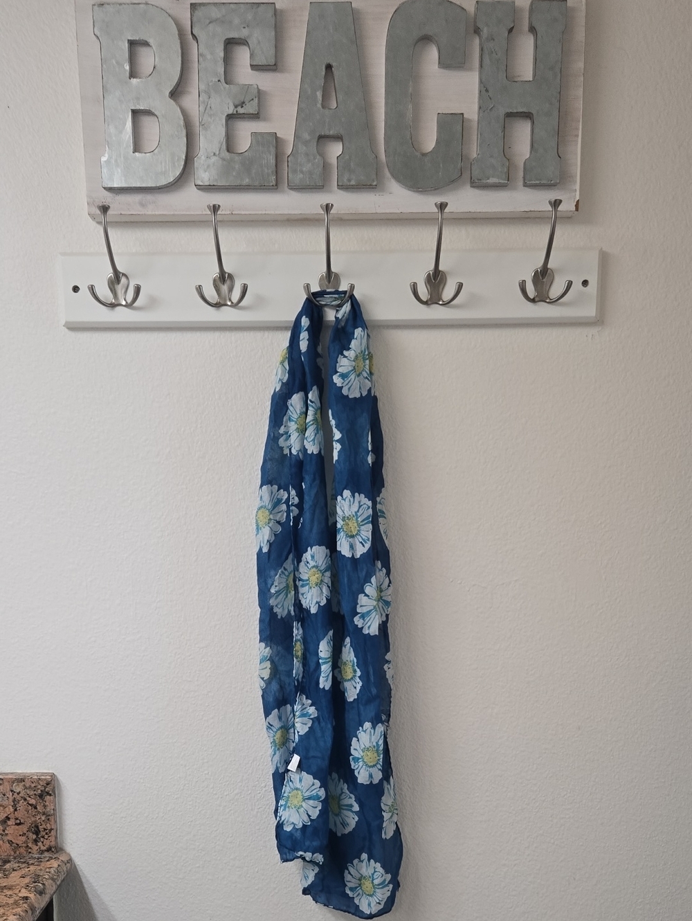 Blue Floral Beach Scarf